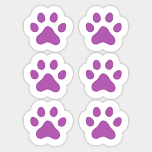 Purple paw prints, set of six Sticker